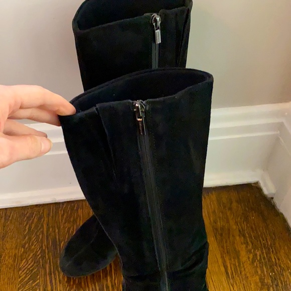 Clarks Black Suede All-Weather Heeled Boots - Picture 7 of 8